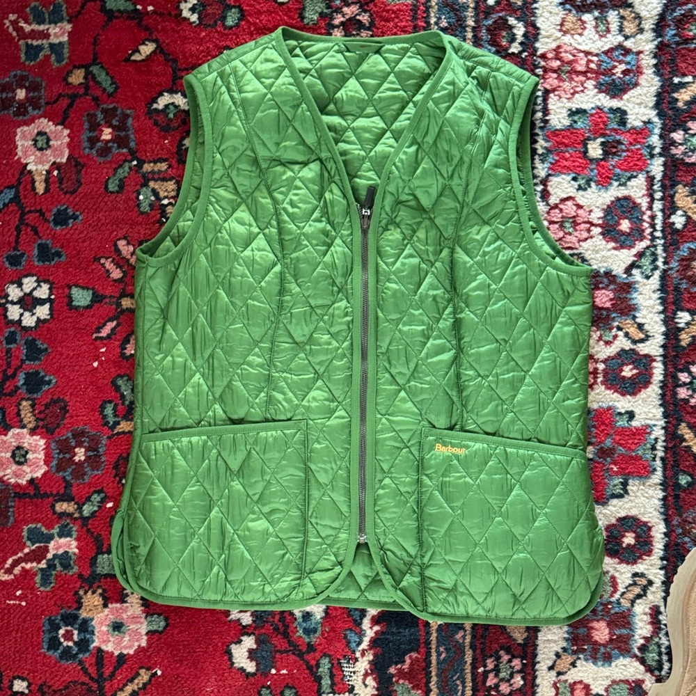 Barbour Green Quilted Diamond Vest